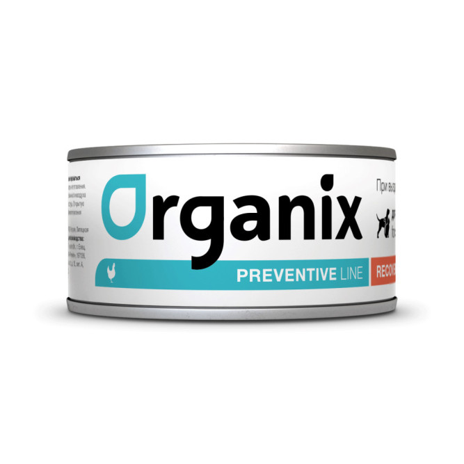 Organix Preventive Line Recovery диетические консервы для взрослых собак и кошек в период анаорексии, выздоровления и послеоперационного восстановления с курицей - 100 г x 12 шт