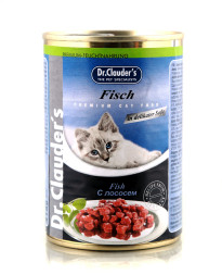 Dr.Clauder`s влажный корм для взрослых кошек с лососем, в консервах - 415 г х 12 шт