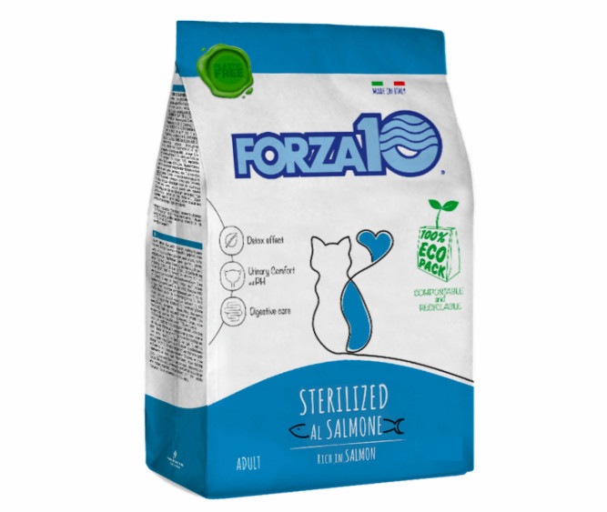 Forza10 Maintenance Sterilized Salmone сухой корм для взрослых стерилизованных кошек с лососем - 350 г