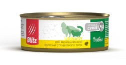Blitz Vetline Urinary влажный диетический корм для кошек при мочекаменной болезни струвитного типа, в консервах - 100 г х 16 шт