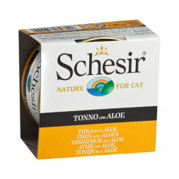 Schesir Cat Adult влажный корм для взрослых кошек с тунцом и алоэ в консервах - 85 г х 14 шт