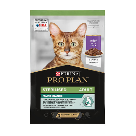 Pro Plan Sterilised паучи для взрослых стерилизованных кошек с уткой - 85 г х 26 шт