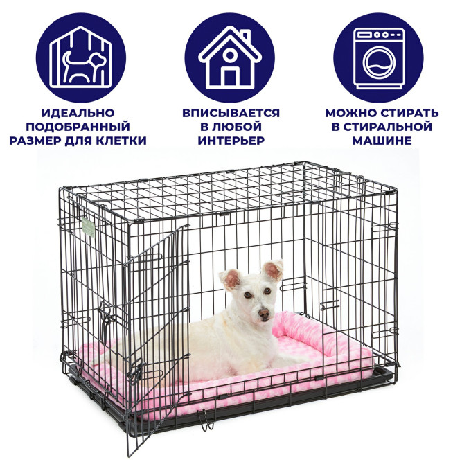 Лежанка MidWest Fashion для собак и кошек плюшевая 52х32 см, розовая