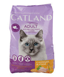 Catland сухой корм для взрослых кошек с курицей и уткой - 1,3 кг