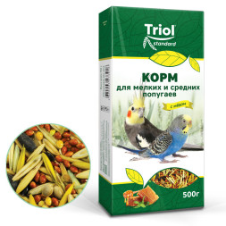 Тriol Standard корм для мелких и средних попугаев с мёдом - 500 г