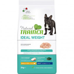 Trainer Natural Ideal Weight Mini сухой корм для взрослых собак мелких и миниатюрных пород с избыточным весом c белым мясом - 2 кг