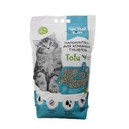 Чистый Том Tofu Green Tea комкующийся соевый наполнитель для кошачьего туалета, с ароматом зеленого чая - 15 л (6,5 кг)