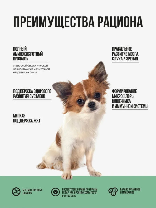 BOWL WOW сухой корм для щенков мелких пород с индейкой, рисом и шпинатом - 5 кг