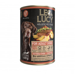 LEO&amp;LUCY консервы для взрослых собак всех пород с телятиной и яблоком паштет - 400 г х 24 шт