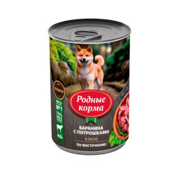 Родные Корма влажный корм для взрослых собак, баранина с потрошками, в желе по-восточному, в консервах - 410 г х 6 шт