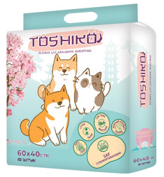 Toshiko пеленки впитывающие одноразовые с ароматом сакуры, 60х40 см - 10 шт