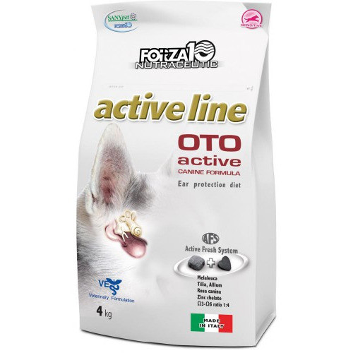 Forza10 Active Vet Diet Echo сухой корм для собак всех пород при заболеваниях слуховых органов, вызванных пищевой аллергией и непереносимостью - 4 кг