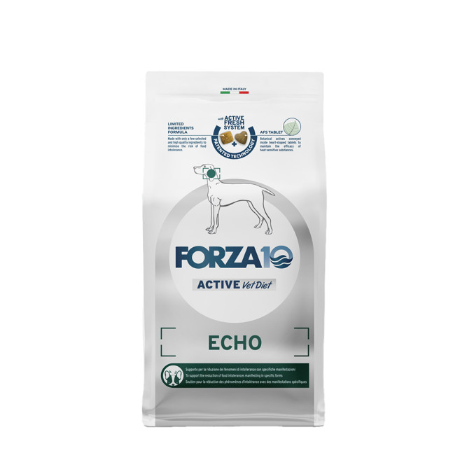 Forza10 Active Vet Diet Echo сухой корм для собак всех пород при заболеваниях слуховых органов, вызванных пищевой аллергией и непереносимостью - 4 кг
