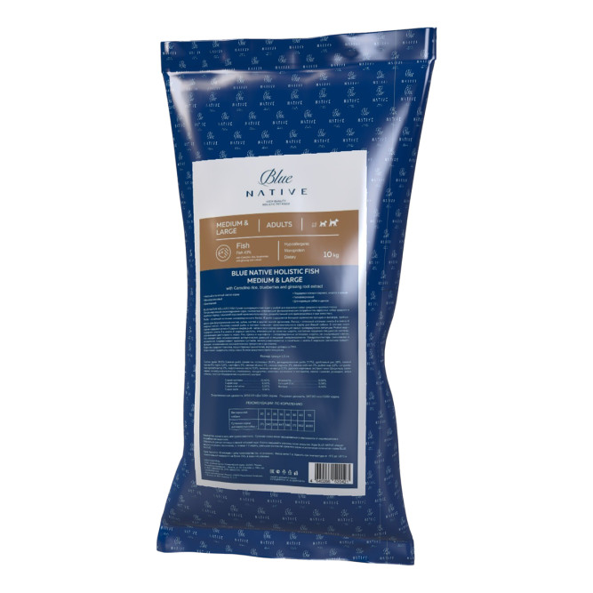 Blue Native Holistic сухой корм для взрослых собак средних и крупных пород с рыбой - 10 кг