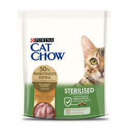 Сухой корм Purina Cat Chow для стерилизованных кошек и кастрированных котов с птицей и индейкой - 400 г