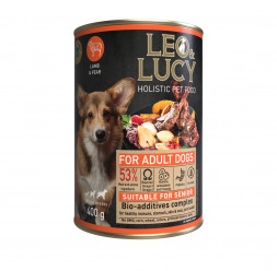 LEO&amp;LUCY консервы для взрослых и пожилых собак всех пород с ягненком и грушей паштет - 400 г х 24 шт