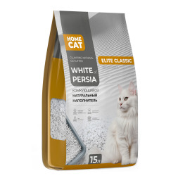 HOMECAT White Of Persia Elite Classic комкующийся натуральный наполнитель для кошачьих туалетов из белой бентонитовой глины - 15 л