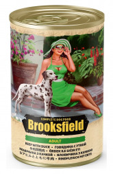 Brooksfield Adult Dog влажный корм для взрослых собак всех пород с говядиной, уткой и рисом в консервах - 400 г (12 шт в уп)