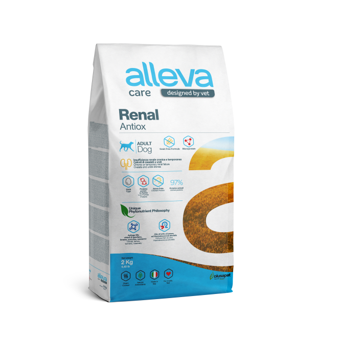 Alleva Care Dog Adult Renal-Antiox сухой диетический корм для взрослых собак для поддержания функции почек - 2 кг