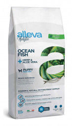 Alleva Holistic Puppy/Junior Ocean Fish Maxi сухой корм для щенков крупных пород с океанической рыбой, коноплей и алое вера 12 кг