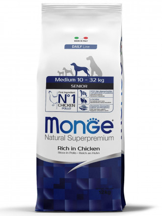 Monge Dog Medium сухой корм для пожилых собак средних пород 12 кг