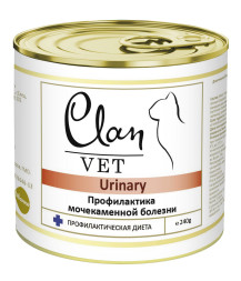 Clan Vet Urinary влажный диетический корм для взрослых кошек для профилактики МКБ, в консервах - 240 г х 12 шт