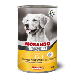 Morando Professional консервированный корм для собак кусочки с курицей и индейкой, в консервах - 1,25 кг х 12 шт