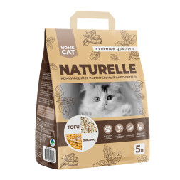 HOMECAT NATURELLE TOFU Original комкующийся растительный наполнитель для кошачьих туалетов - 5 л