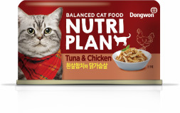 NUTRI PLAN влажный корм для взрослых кошек c тунцом и куриной грудкой в собственном соку, в консервах - 160 г х 24 шт
