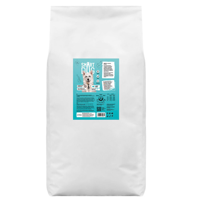 Smart Dog сухой корм для взрослых собак крупных пород с ягненком, лососем, индейкой - 18 кг