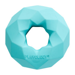 Playology CHANNEL CHEW RING хрустящее жевательное кольцо-многогранник для собак с ароматом арахиса, голубой