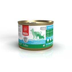 Blitz Hypoallergenic влажный диетический корм для собак при пищевой аллергии, непереносимости и атопическом дерматите, в консервах - 200 г х 12 шт