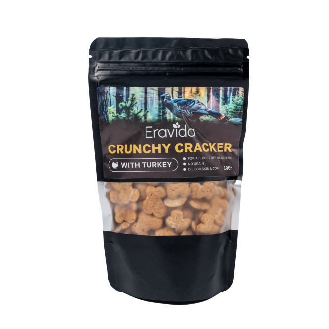 Eravida лакомство для собак всех пород, беззерновые крекеры с индейкой - 100 г