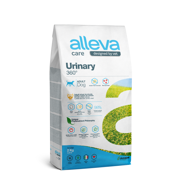 Alleva Care Dog Adult Urinary 360 сухой диетический корм для взрослых собак для растворения струвитных камней - 2 кг