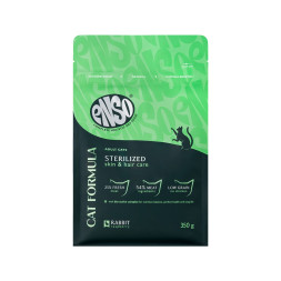 ENSO Cat Formula Sterilized сухой корм для взрослых стерилизованных кошек со свежим кроликом и добавлением малины - 350 г
