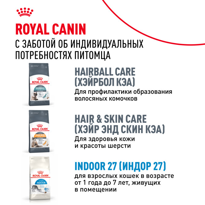 Royal Canin Indoor Long Hair сухой корм для домашних длинношерстных кошек - 400 г