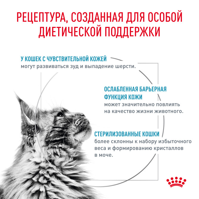 Royal Canin Skin &amp; Coat сухой диетический корм для стерилизованных кошек с чувствительной кожей - 1,5 кг