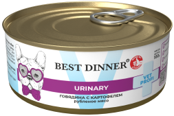 Best Dinner Exclusive Vet Profi Urinary влажный корм для собак для профилактики МКБ с говядиной и картофелем, в консервах - 100 г х 12 шт