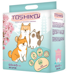 Toshiko пеленки впитывающие одноразовые с ароматом сакуры, 60х40 см - 30 шт