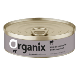 Organix консервы для щенков с мясным ассорти и потрошками - 100 г x 24 шт