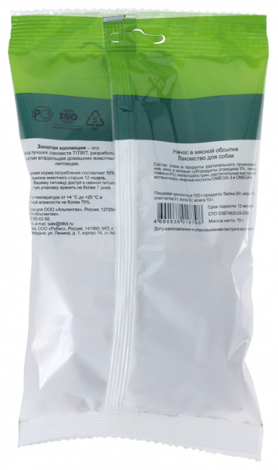 TiTBiT "Золотая коллекция" лакомство для собак начос в мясной обсыпке - 75 г