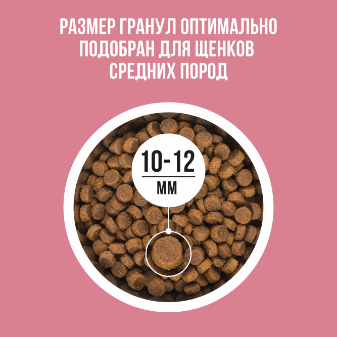 BOWL WOW сухой корм для щенков средних пород с индейкой, ягненком, рисом и брусникой - 5 кг