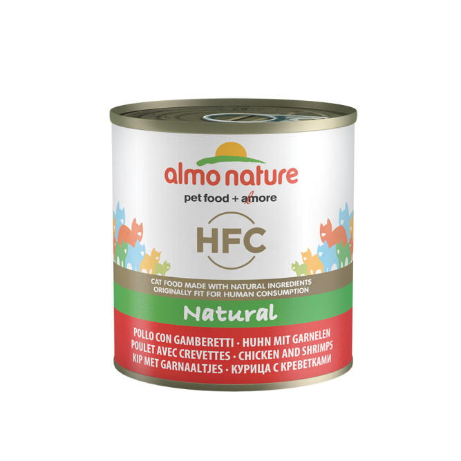 Almo Nature HFC Natural Chicken and Shrimps консервы для взрослых кошек с курицей и креветками - 280 г х 12 шт