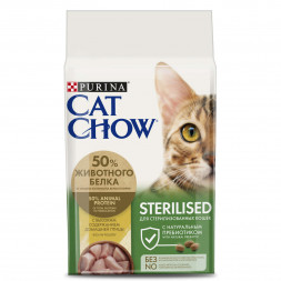 Purina Cat Chow Sterilised сухой корм для кастрированных котов и стерилизованных кошек с домашней птицей - 1,5 кг