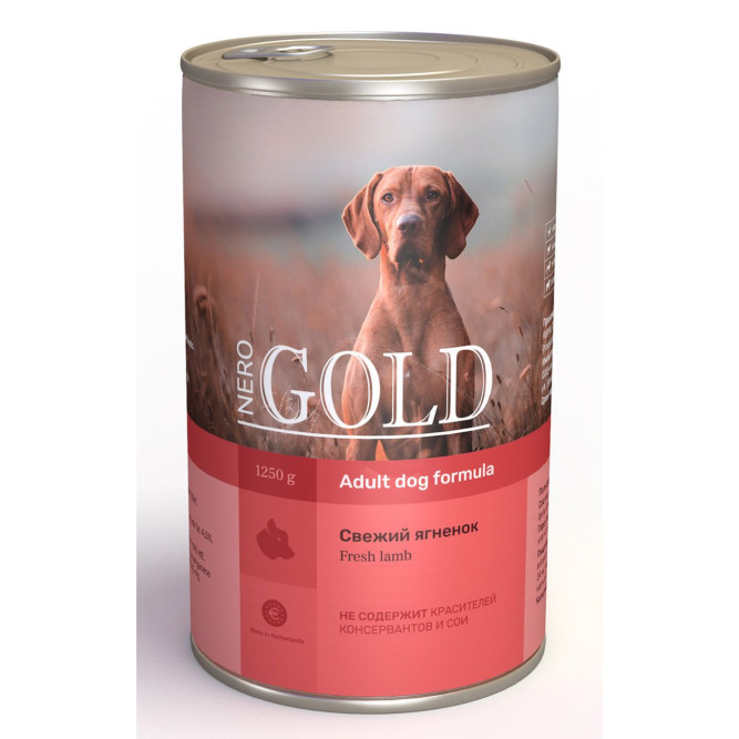 Nero Gold Adult Dog Formula Lamb консервы для взрослых собак со свежим ягненком - 1,25 кг х 12 шт