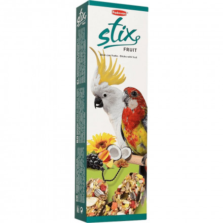 Padovan Stix parrots лакомство для крупных попугаев фруктовое - 150 г