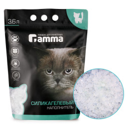 Gamma впитывающий наполнитель для кошачьих туалетов силикагелевый - 3,7 кг (3,6 л)