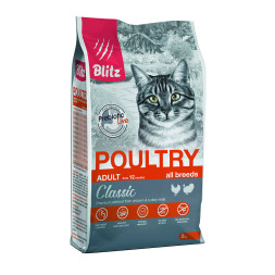 Сухой корм Blitz Adult Cats Poultry для взрослых кошек с домашней птицей - 2 кг