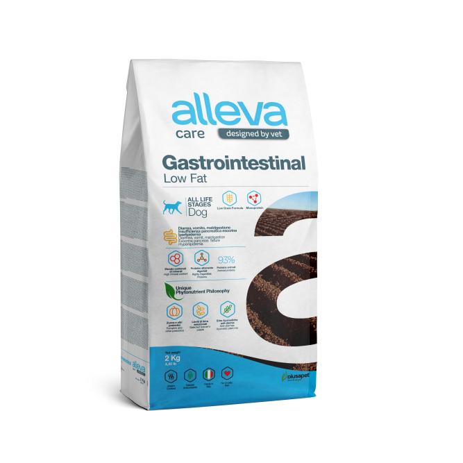 Alleva Care Dog Gastrointestinal Low Fat сухой диетический корм со сниженным уровнем жира для взрослых собак, при заболеваниях ЖКТ - 2 кг