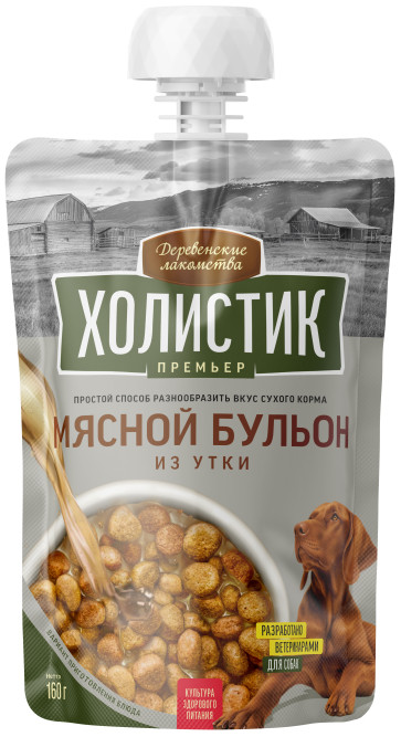 Деревенские Лакомства Холистик Премьер лакомство для собак мясной бульон из утки - 160 г х 10 шт